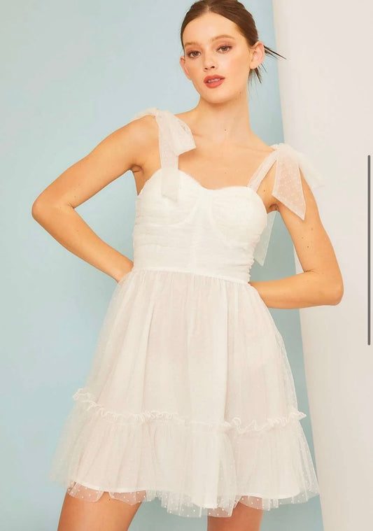 Simply Perfect White Tulle Bridal Mini