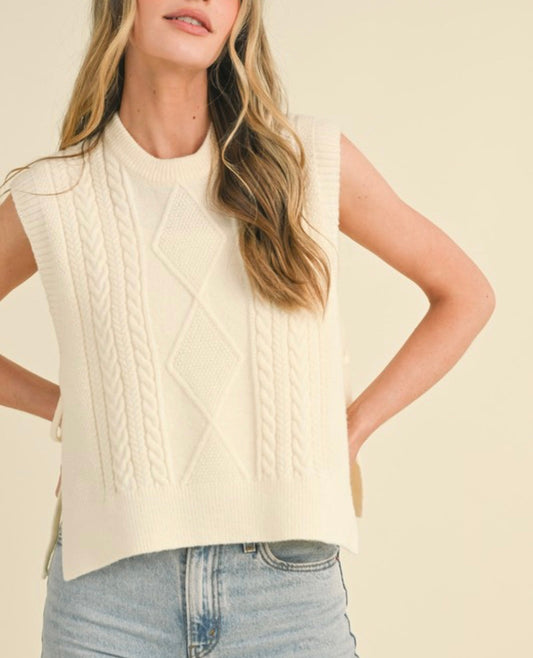 Aspen Cream Cable Knit Sweater