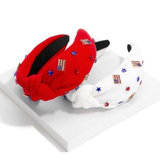 American Flag Red/White Headbands